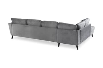Trend 4-sits Vänstervänd U-formad Soffa med Divan och Schäslong i Sammet - Ljusgrå - Möbler - Soffa - Sammetssoffa