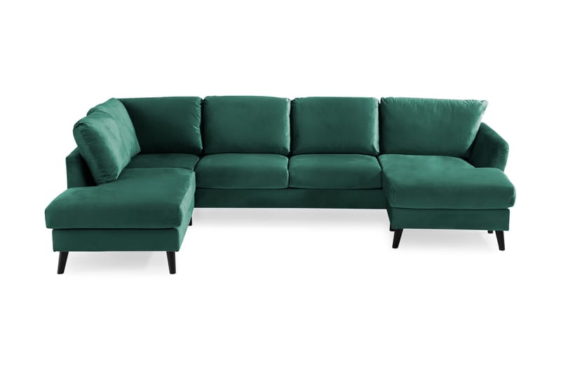 Trend U-soffa med Divan Höger - Grön - Möbler - Soffa - Sammetssoffa
