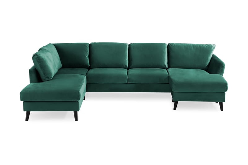 Trend U-soffa med Divan Höger - Grön - U-soffa - Sammetssoffa