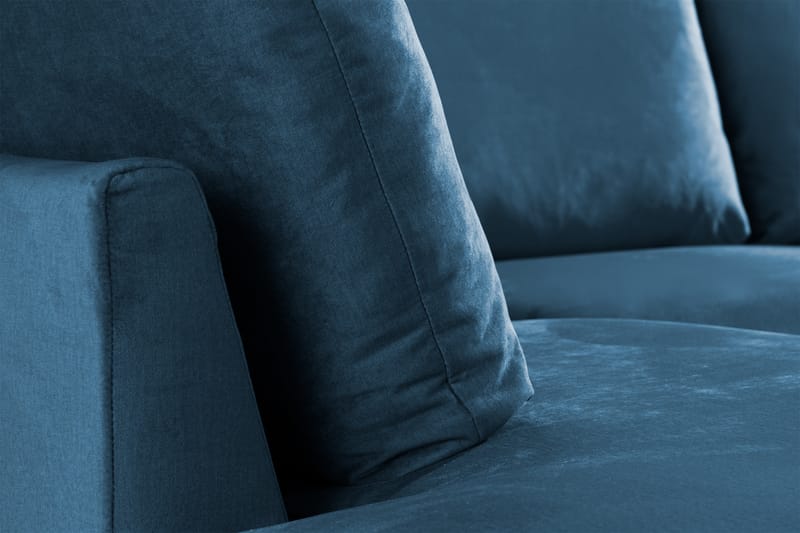 Trend U-soffa med Divan Höger - Midnattsblå - U-soffa - Sammetssoffa