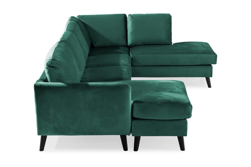 Trend U-soffa med Divan Vänster Sammet - Grön - U-soffa - Sammetssoffa