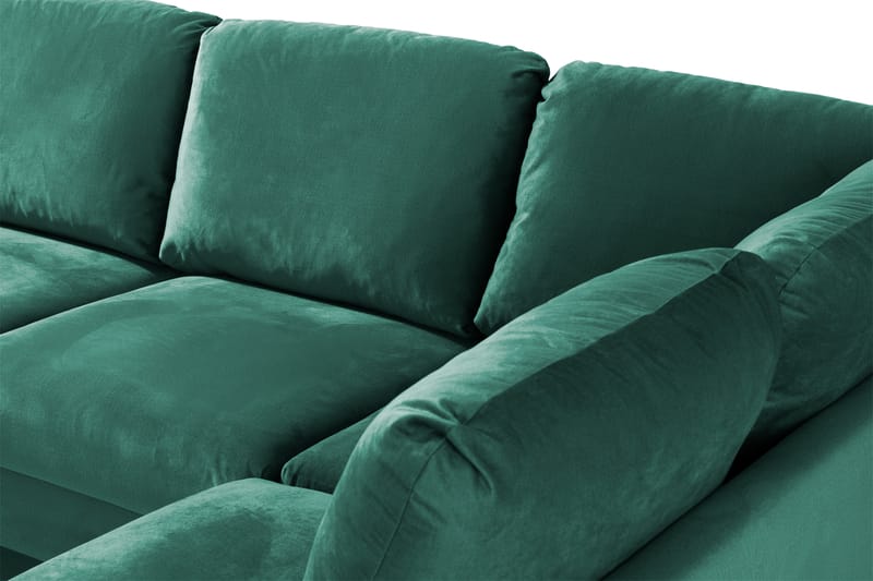 Trend U-soffa med Divan Vänster Sammet - Grön - U-soffa - Sammetssoffa