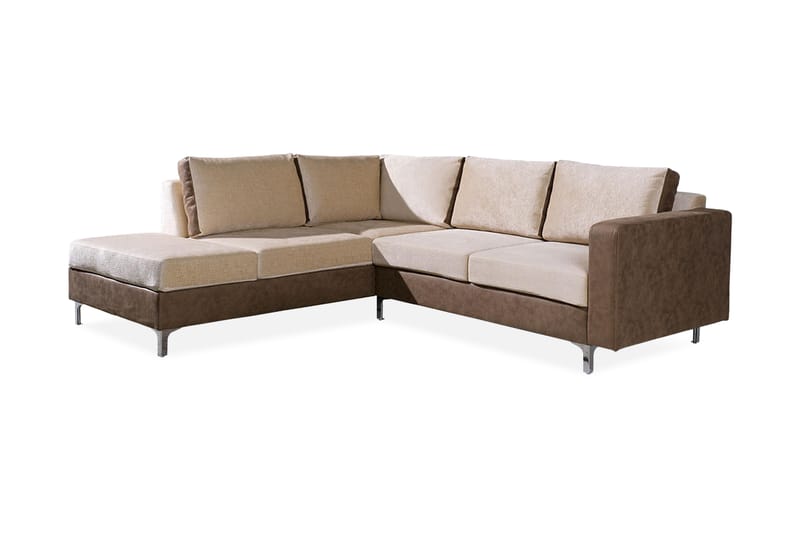 Truro 8-sits Soffa Vänster - Brun - Divansoffor & schäslongsoffa - 4 sits soffa med divan - Sammetssoffa