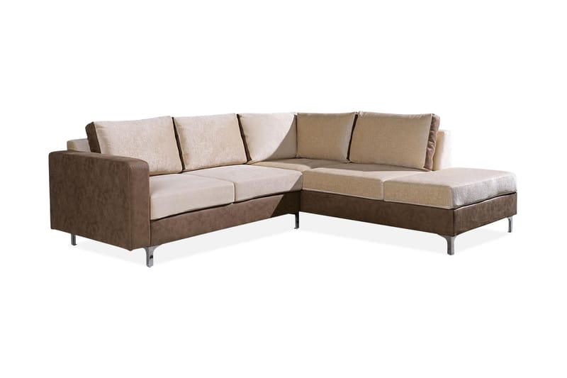 Truro 8-sits Soffa Vänster - Brun - Divansoffor & schäslongsoffa - 4 sits soffa med divan - Sammetssoffa