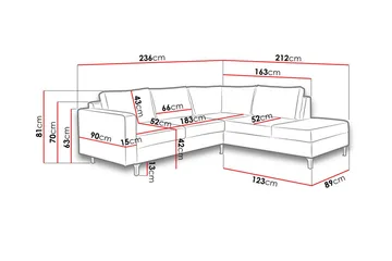 Truro 8-sits Soffa Vänster - Brun - Möbler - Soffa - Sammetssoffa