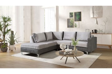 Truro Vänster L-formad Hörnsoffa med Divan i Tyg - Grå - Möbler - Soffa - Sammetssoffa