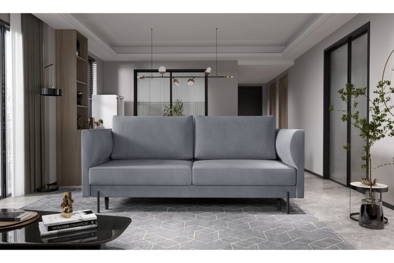 Zerlo 3-sits Soffa - Grå - Möbler - Soffa - Sammetssoffa