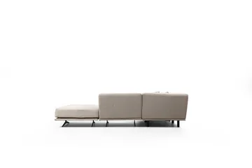 Sanroman Högervänd L-formad Schäslongsoffa 302 cm i Tyg - Ljusbrun - Möbler - Soffa - Divansoffor & schäslongsoffa