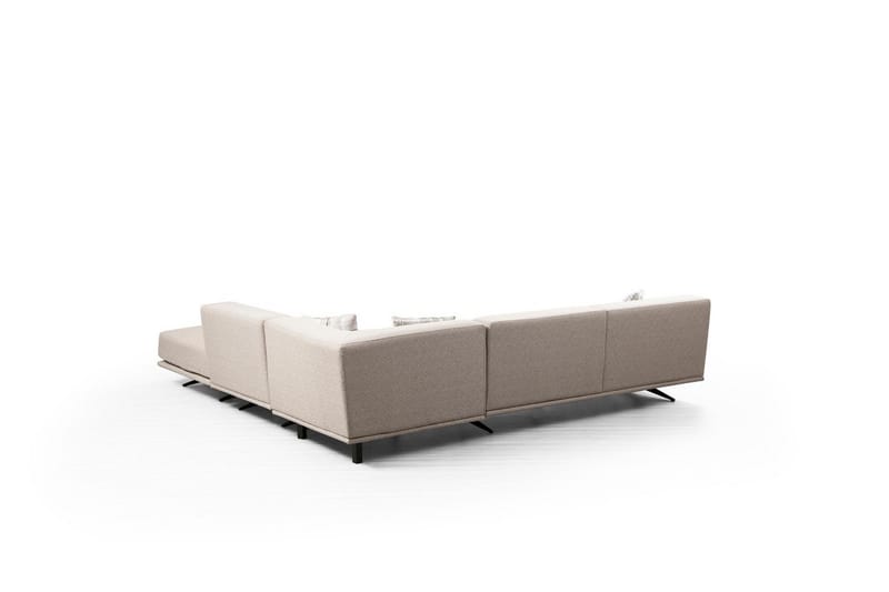 Sanroman Högervänd L-formad Schäslongsoffa 302 cm i Tyg - Ljusbrun - Möbler - Soffa - Divansoffor & schäslongsoffa
