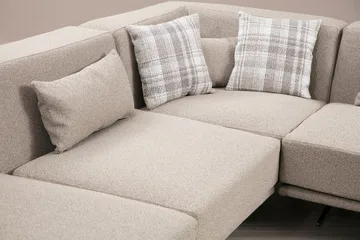Sanroman Högervänd L-formad Schäslongsoffa 302 cm i Tyg - Ljusbrun - Möbler - Soffa - Divansoffor & schäslongsoffa