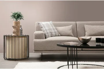 Sanroman Högervänd L-formad Schäslongsoffa 302 cm i Tyg - Ljusbrun - Möbler - Soffa - Divansoffor & schäslongsoffa