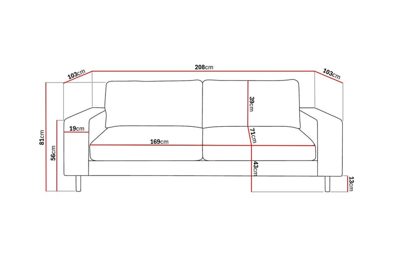 Scandi Djup 3-sits Soffa i Chenille - Beige - Möbler - Soffa - Sammetssoffa
