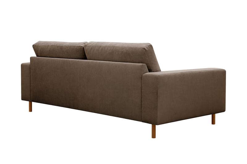 Scandi Djup 3-sits Soffa i Sammet - Brun - Möbler - Soffa - Sammetssoffa