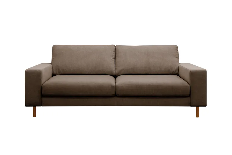 Scandi Djup 3-sits Soffa i Sammet, Brun