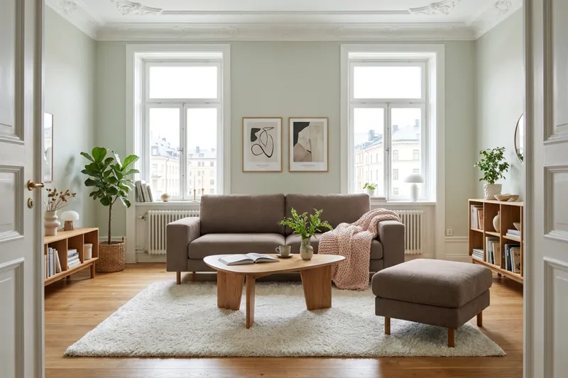 Scandi Djup 3-sits Soffa i Tyg - Mörkbrun - Möbler - Soffa - 3 sits soffa