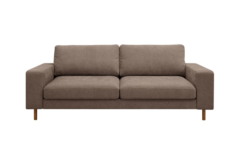 Scandi Djup 3-sits Soffa i Tyg, Mörkbrun