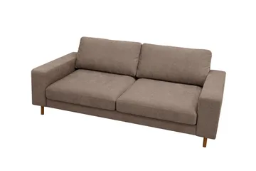 Scandi Djup 3-sits Soffa i Tyg - Mörkbrun - Möbler - Soffa - 3 sits soffa