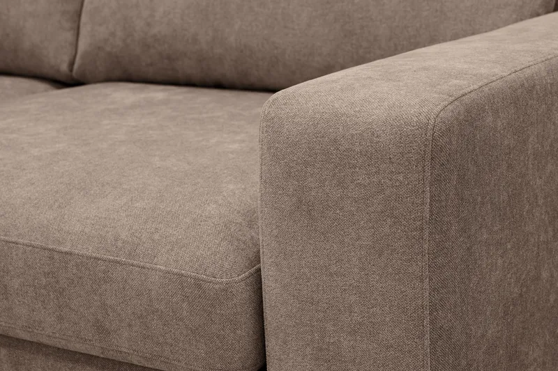 Scandi Djup 3-sits Soffa i Tyg - Mörkbrun - Möbler - Soffa - 3 sits soffa