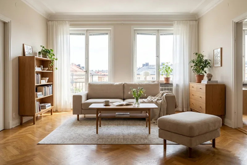Scandi Djup 3-sits Soffa i Tyg - Möbler - Soffa - 3 sits soffa