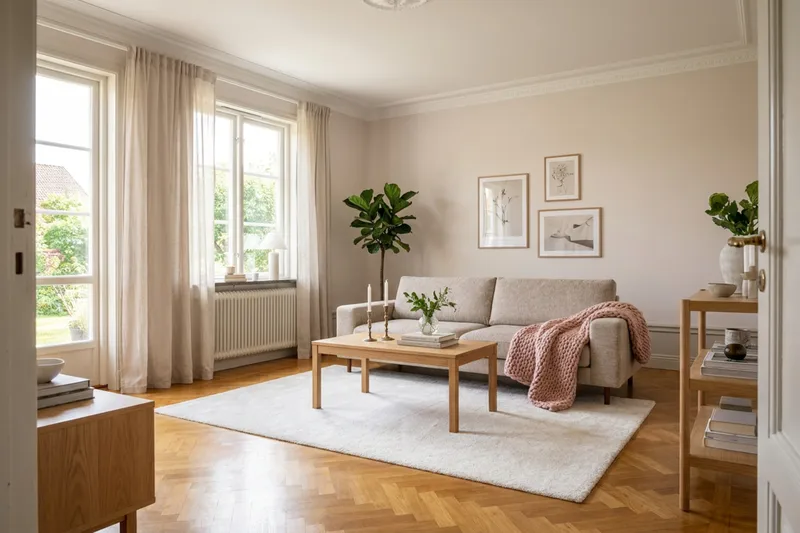 Scandi Djup 4-sits Soffa i Chenille - Beige - Möbler - Soffa - Sammetssoffa