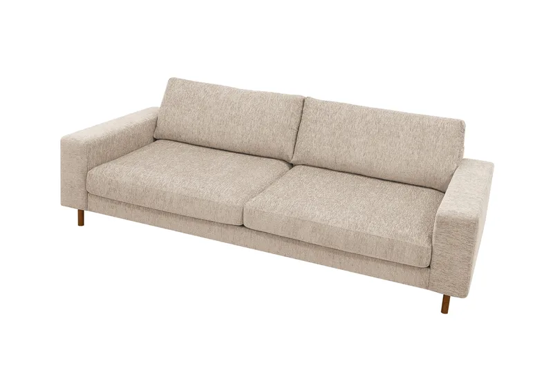 Scandi Djup 4-sits Soffa i Chenille - Beige - Möbler - Soffa - Sammetssoffa
