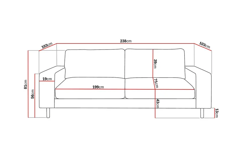 Scandi Djup 4-sits Soffa i Chenille - Grå - Möbler - Soffa - Sammetssoffa