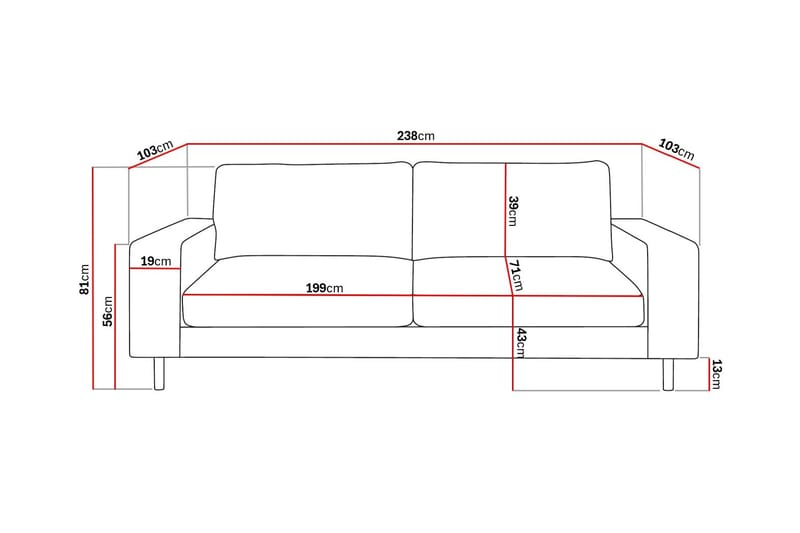 Scandi Djup 4-sits Soffa i Sammet - Brun - Möbler - Soffa - Sammetssoffa