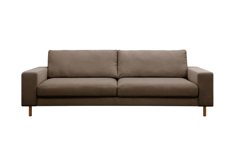 Scandi Djup 4-sits Soffa i Sammet, Brun