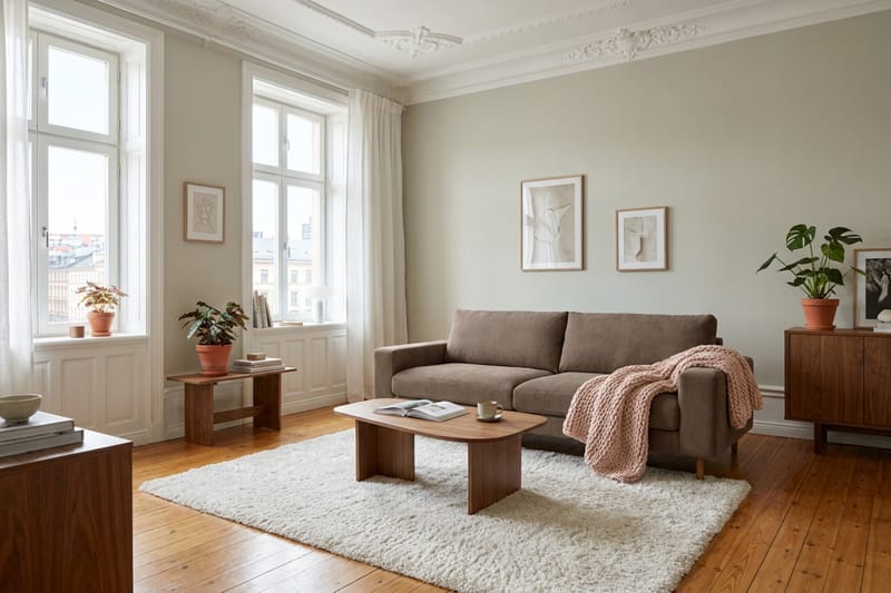 Scandi Djup 4-sits Soffa i Sammet - Brun - Möbler - Soffa - Sammetssoffa