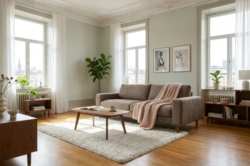 Scandi Djup 4-sits Soffa i Tyg - Mörkbrun - Möbler - Soffa - 4 sits soffa