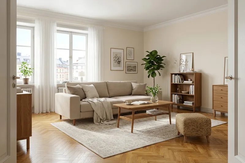 Scandi Djup 4-sits Soffa i Tyg - Möbler - Soffa - 4 sits soffa