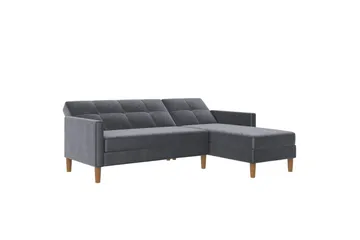Schäslong Lilly Antracit, Sammet - Antracit, Sammet - Möbler - Soffa - Divansoffor & schäslongsoffa