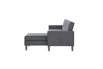 Schäslong Lilly Antracit, Sammet - Antracit, Sammet - Möbler - Soffa - Divansoffor & schäslongsoffa