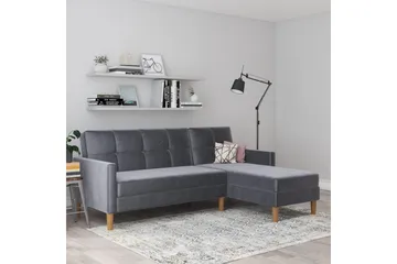 Schäslong Lilly Antracit, Sammet - Antracit, Sammet - Möbler - Soffa - Divansoffor & schäslongsoffa