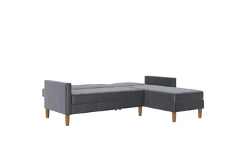 Schäslong Lilly Antracit, Sammet - Antracit, Sammet - Möbler - Soffa - Divansoffor & schäslongsoffa