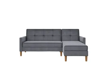Schäslong Lilly Antracit, Sammet - Antracit, Sammet - Möbler - Soffa - Divansoffor & schäslongsoffa