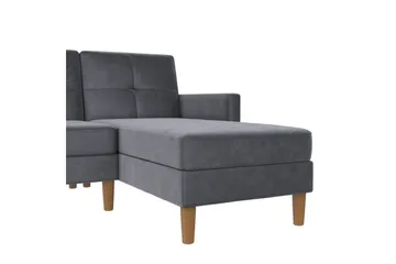 Schäslong Lilly Antracit, Sammet - Antracit, Sammet - Möbler - Soffa - Divansoffor & schäslongsoffa