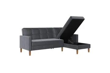 Schäslong Lilly Antracit, Sammet - Antracit, Sammet - Möbler - Soffa - Divansoffor & schäslongsoffa