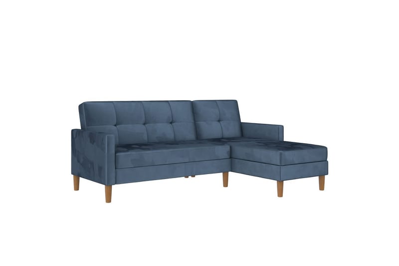 Schäslong Lilly Blå, Sammet - Blå, Sammet - Möbler - Soffa - Divansoffor & schäslongsoffa