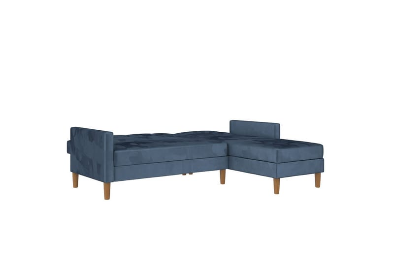 Schäslong Lilly Blå, Sammet - Blå, Sammet - Möbler - Soffa - Divansoffor & schäslongsoffa