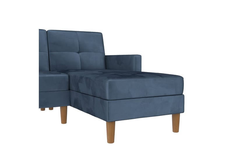 Schäslong Lilly Blå, Sammet - Blå, Sammet - Möbler - Soffa - Divansoffor & schäslongsoffa