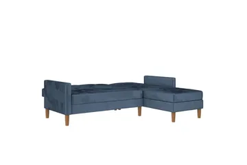 Schäslong Lilly Blå, Sammet - Blå, Sammet - Möbler - Soffa - Divansoffor & schäslongsoffa