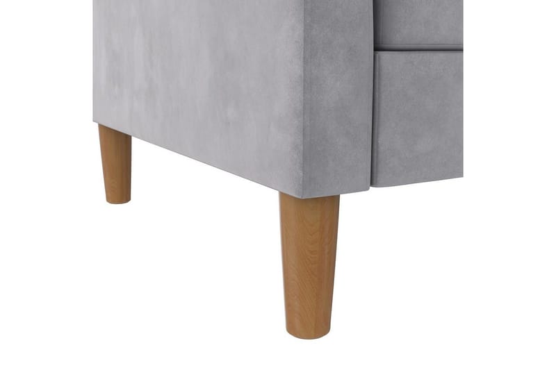Schäslong Lilly Ljusgrå, Sammet - Ljusgrå, Sammet - Möbler - Soffa - Divansoffor & schäslongsoffa
