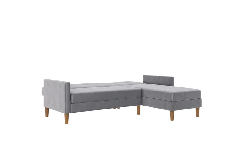 Schäslong Lilly Ljusgrå, Sammet - Ljusgrå, Sammet - Möbler - Soffa - Divansoffor & schäslongsoffa