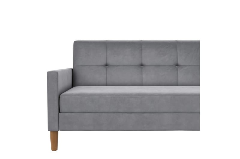Schäslong Lilly Ljusgrå, Sammet - Ljusgrå, Sammet - Möbler - Soffa - Divansoffor & schäslongsoffa