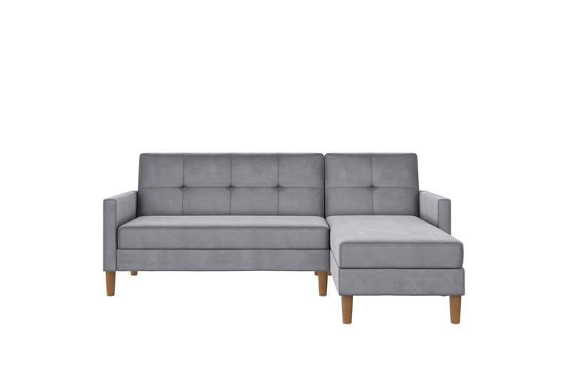 Schäslong Lilly Ljusgrå, Sammet - Ljusgrå, Sammet - Möbler - Soffa - Divansoffor & schäslongsoffa