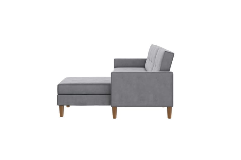 Schäslong Lilly Ljusgrå, Sammet - Ljusgrå, Sammet - Möbler - Soffa - Divansoffor & schäslongsoffa