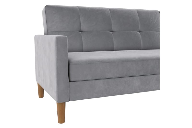 Schäslong Lilly Ljusgrå, Sammet - Ljusgrå, Sammet - Möbler - Soffa - Divansoffor & schäslongsoffa