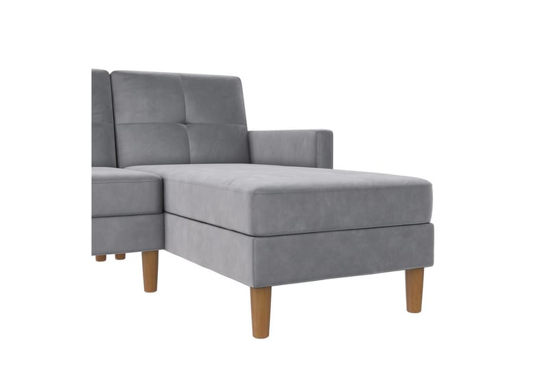 Schäslong Lilly Ljusgrå, Sammet - Ljusgrå, Sammet - Möbler - Soffa - Divansoffor & schäslongsoffa
