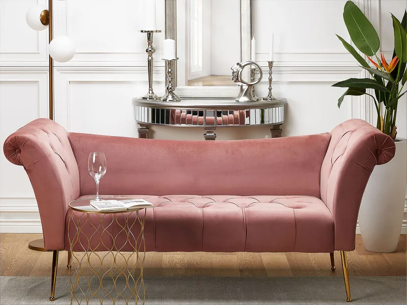 Schäslong Nantilly - Rosa - Möbler - Stolar & fåtöljer - Fåtölj - Schäslongfåtölj & divanfåtölj